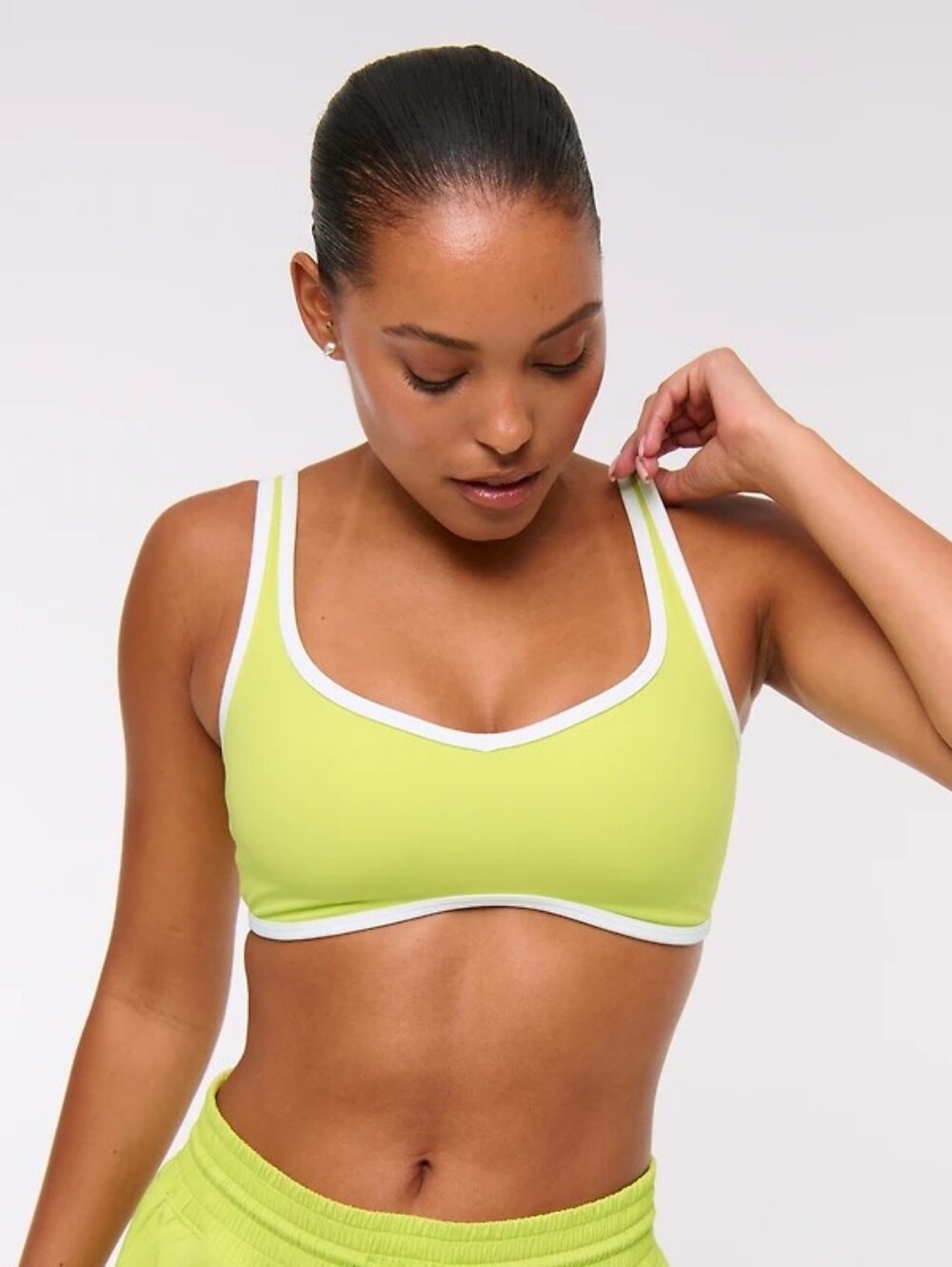 Abercrombie & Fitch YPB StudioFLEX Sports Bra Medium Neon Yellow NWT